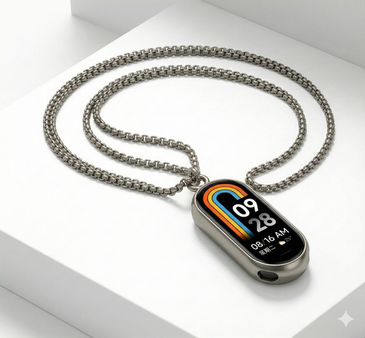 שרשרת יוקרתית לצמיד חכם בצבע כסף